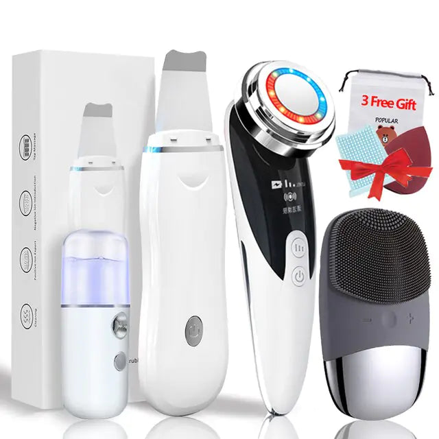 4+3 Kit Ultrasonic Skin Scrubber – Get 3 Free Gifts!