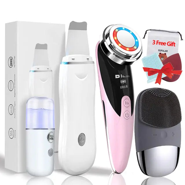 4+3 Kit Ultrasonic Skin Scrubber – Get 3 Free Gifts!